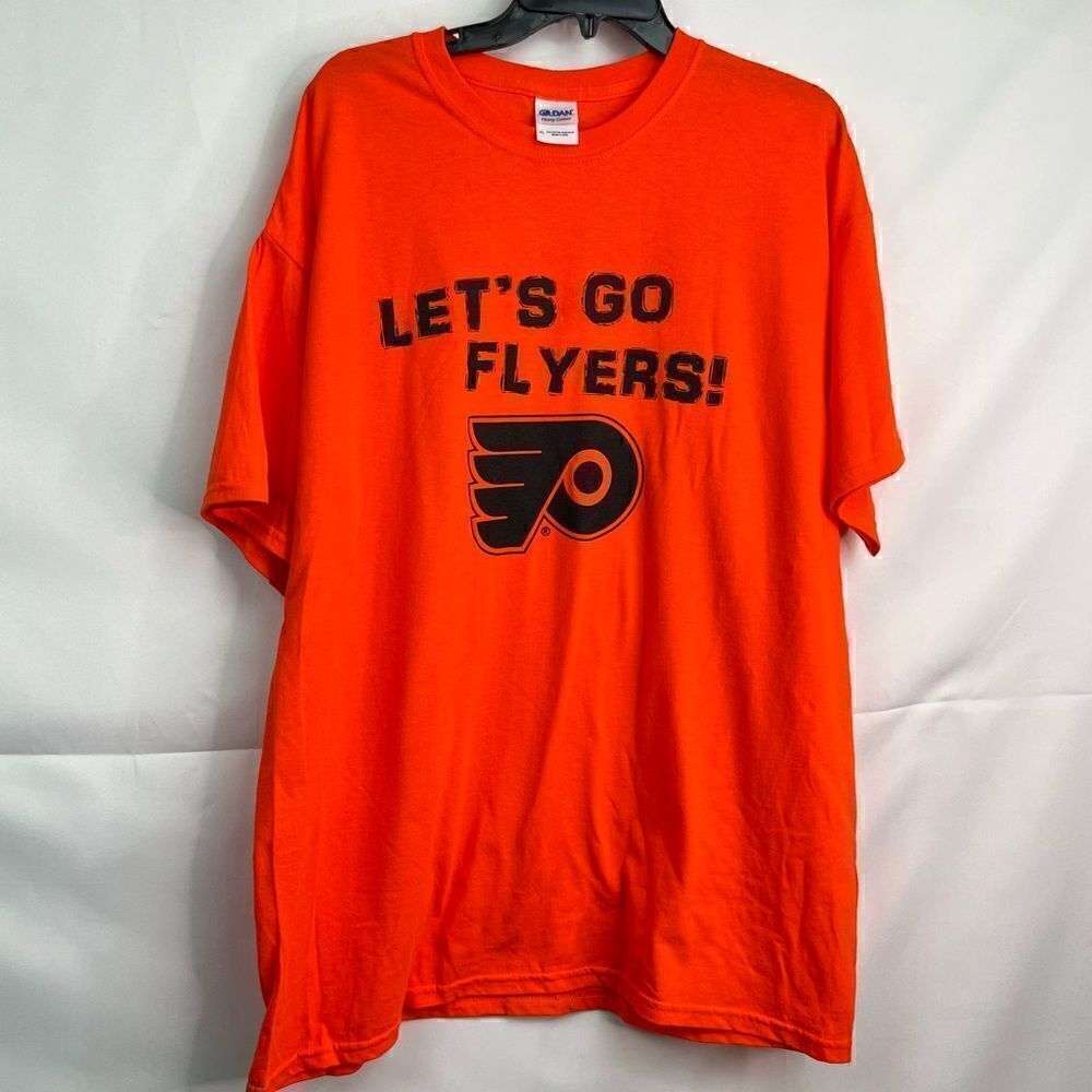 Gildan orange and Black NWOT Flyers T-shirt